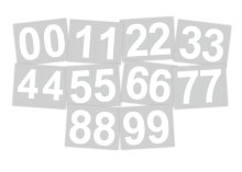 Postkassestickers med tal hvid